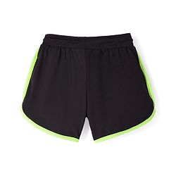 Pine Active Knit Above Knee Length Super Stretch Athletic Shorts with Brand Logo Print - Black
