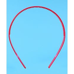 Pine Kids Free Size Solid Coloured Hair Bands Pack Of 5 - Red