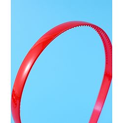 Pine Kids Free Size Solid Coloured Hair Bands Pack Of 5 - Red