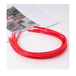 Pine Kids Free Size Solid Coloured Hair Bands Pack Of 6 - Red