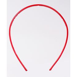 Pine Kids Free Size Solid Coloured Hair Bands Pack Of 6 - Red