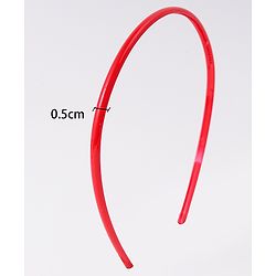 Pine Kids Free Size Solid Coloured Hair Bands Pack Of 6 - Red