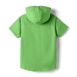 Pine Kids 100% Cotton Half Sleeves Solid Coloured Hooded Shirts - Mustard