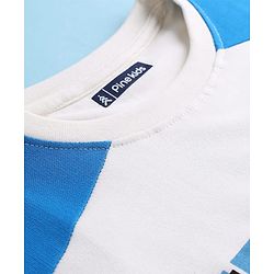 Pine Kids Cotton Knit T-Shirt With Half Raglan Sleeves & High Spirit Text Print - White