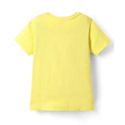 Pine Kids Cotton Knit Half Sleeves T-Shirt with Text Print - Yellow