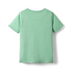 Pine Kids Cotton Knit Half Sleeves T-Shirt With Skate Theme Print - Mint