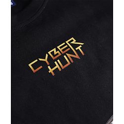 Pine Kids Cotton Knit Half Sleeves T-Shirt With Dino & Cyber Hunt Text Print - Black