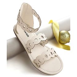 Pine Kids Zip Closure Sandals - White