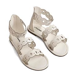 Pine Kids Zip Closure Sandals - White