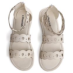 Pine Kids Zip Closure Sandals - White