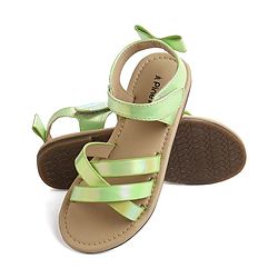 Pine Kids Velcro Closure Sandals With Bow Applique - Green