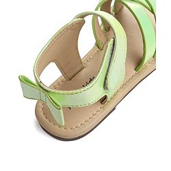 Pine Kids Velcro Closure Sandals With Bow Applique - Green