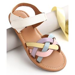 Pine Kids Velcro Closure Sandals - White