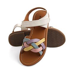 Pine Kids Velcro Closure Sandals - White