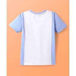 Pine Kids Cotton Knit Half Sleeves T-Shirt with Sports Theme Print - White