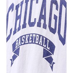 Pine Kids Cotton Knit Half Sleeves T-Shirt with Sports Theme Print - White