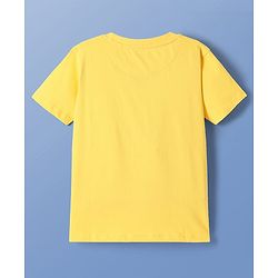 Pine Kids Cotton Knit Half Sleeves T-Shirt With Newyork  Text Print - Yellow