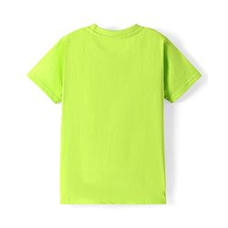Pine Kids Cotton Knit Half Sleeves T-Shirt with Tiger Print - Light Green