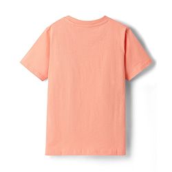 Pine Kids Cotton Knit Half Sleeves T-Shirt With Beach Theme Print - Peach