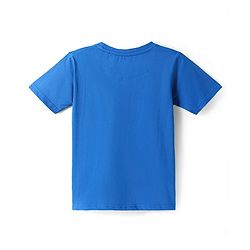 Pine Kids Cotton Knit Half Sleeves T-Shirt with Bigger Power Text Print - Blue