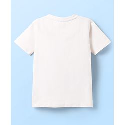 Pine Kids Cotton Knit Half Sleeves T-Shirt With Great Place Text Print - White