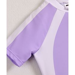 Pine Active Half Raglan Sleeves Frock Swimsuit - Purple