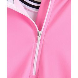 Pine Active Half Sleeves Frock Swimsuit With Logo Print - Pink