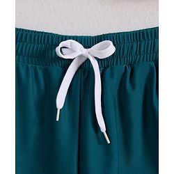 Pine Active Full Raglan Sleeves Two Piece Swimsuit With Logo Print - White & Dark Green