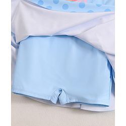 Pine Kids Sleeveless Frock Swimsuit With Floral Print - Light Blue