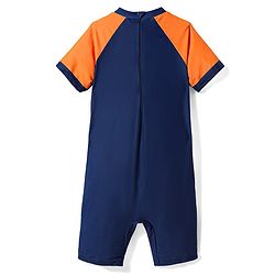 Pine Active Half Raglan Sleeves Legged Swimsuit - Blue
