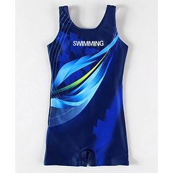 Pine Active Legged Swimsuit With Swimming Print - Blue