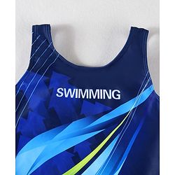 Pine Active Legged Swimsuit With Swimming Print - Blue