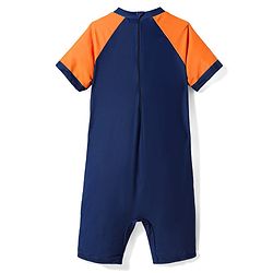 Pine Active Half Raglan Sleeves Legged Swimsuit - Blue