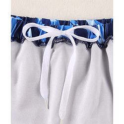Pine Active Half Sleeves Two Piece Swimsuit With Whale Print - Blue
