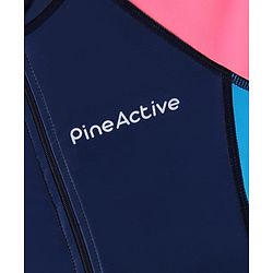 Pine Active Raglan Full Sleeves Legged Swimsuit - Navy Blue