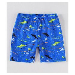 Pine Kids Swimming Trunk With Shark Print - Blue