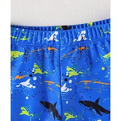 Pine Kids Swimming Trunk With Shark Print - Blue