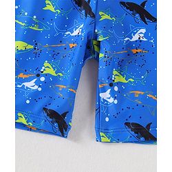 Pine Kids Swimming Trunk With Shark Print - Blue