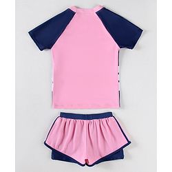 Pine Kids Half Sleeves Two Piece Swimsuit - Pink