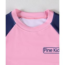 Pine Kids Half Sleeves Two Piece Swimsuit - Pink