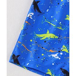 Pine Kids Swimming Trunk With Shark Print - Blue