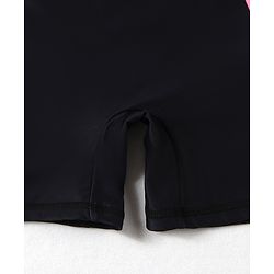 Pine Active Half Raglan Sleeves Legged Swimsuit - Black