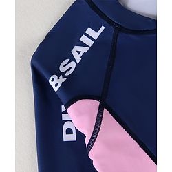 Pine Active Full Raglan Sleeves Legged Swimsuit - Navy Blue
