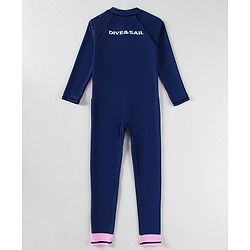 Pine Active Full Raglan Sleeves Legged Swimsuit - Navy Blue