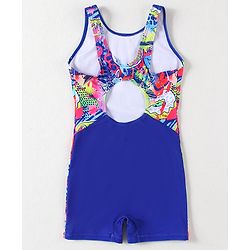Pine Active Sleeveless Printed Legged Swimsuit - Blue