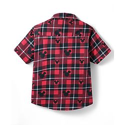 Pine Kids Disney Cotton Woven Half Sleeves Shirt with Mickey Mouse Print - Red