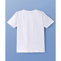 Pine Kids Cotton Knit Half Sleeves T-Shirt with Live Life Loud Text Print - White