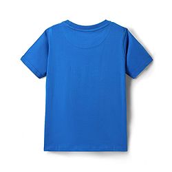Pine Kids Cotton Knit Half Sleeves T-Shirt With Beach Theme Print - Blue