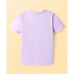 Pine Kids Cotton Knit Half Sleeves Beach Theme Printed T-Shirt - Lilac