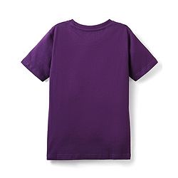 Pine Kids Cotton Knit Half Sleeves T-Shirt With Be Cool Text Print - Purple
